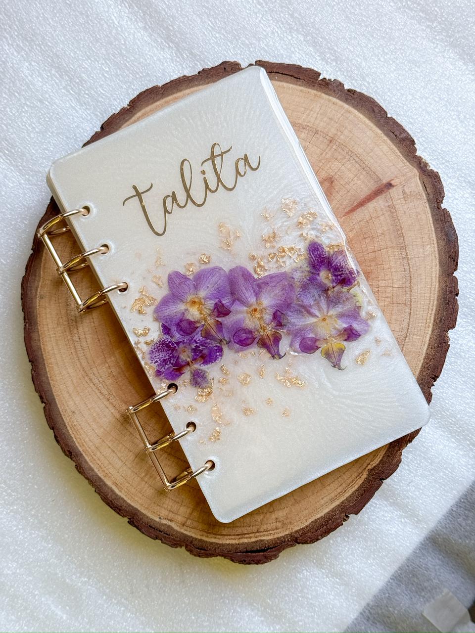 Elegant resin tray with soft pink flowers